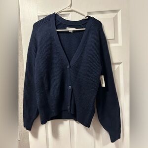 NEW XS Women's Soft Touch Ribbed Blouson Cardigan